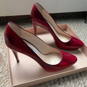 Scarlet Red Prada Pumps